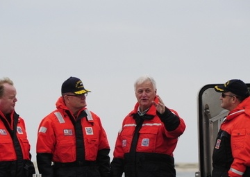 Congressman Delahunt Meets With Rear Adm. Neptun at Coast Guard Station Chatham
