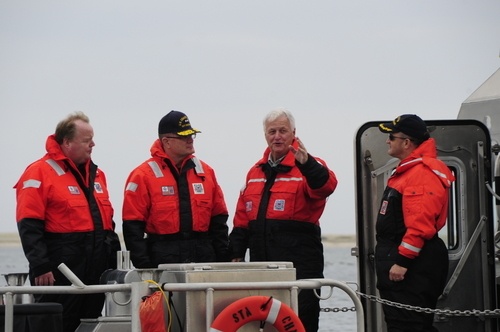 Congressman Delahunt Meets With Rear Adm. Neptun at Coast Guard Station Chatham