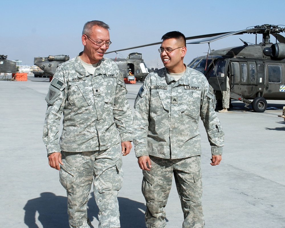 All in the family: Father accompanies son to Afghanistan