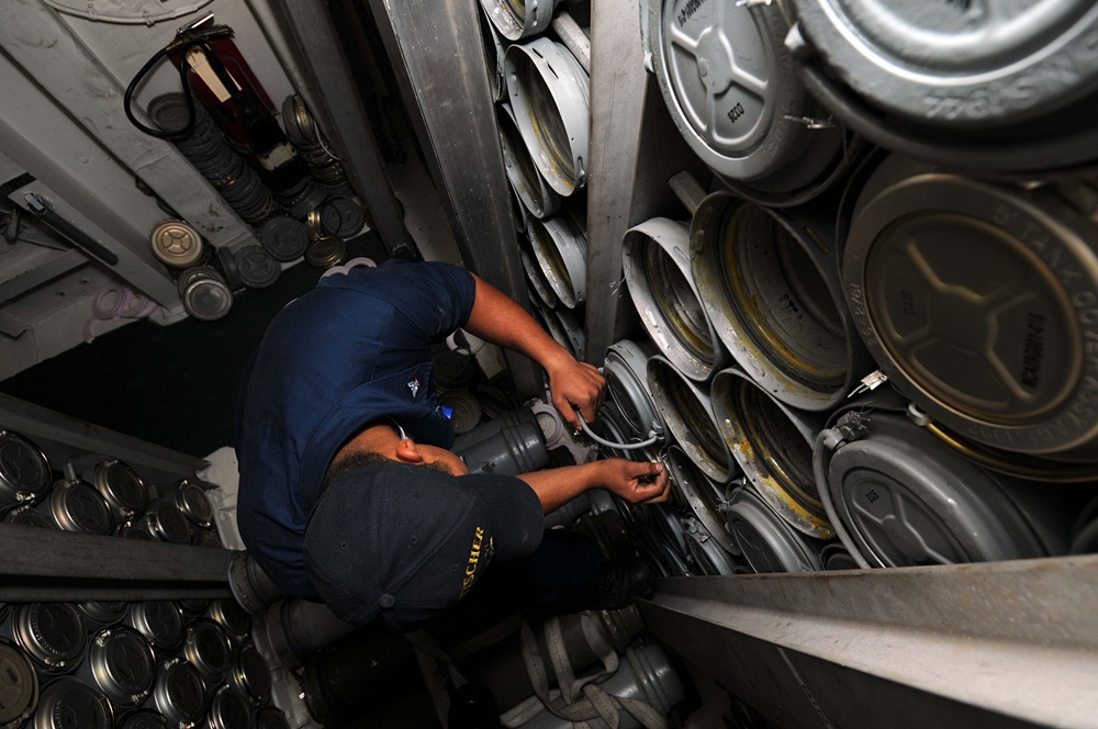 Sailor prepares for live-fire exercise
