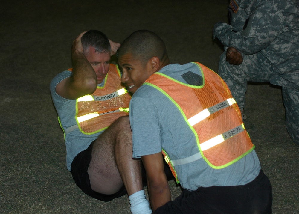 Rail Gunner officers raise the PT bar