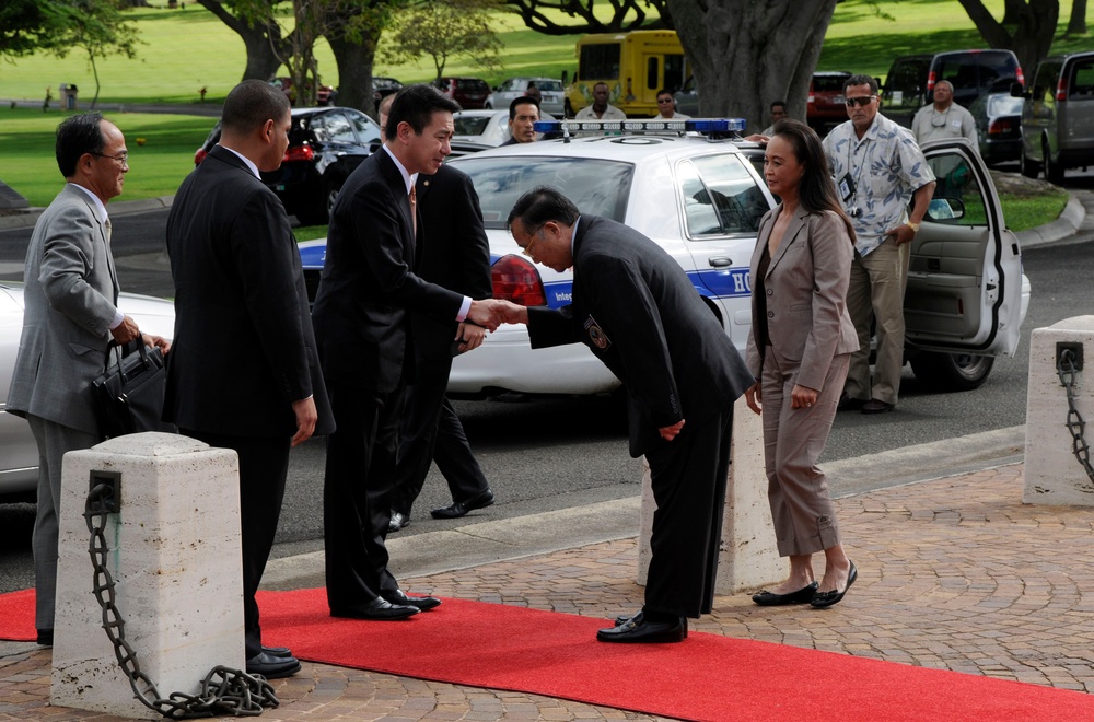 Ceremony at Honolulu's National Memorial Cemetery of the Pacific at Punchbowl