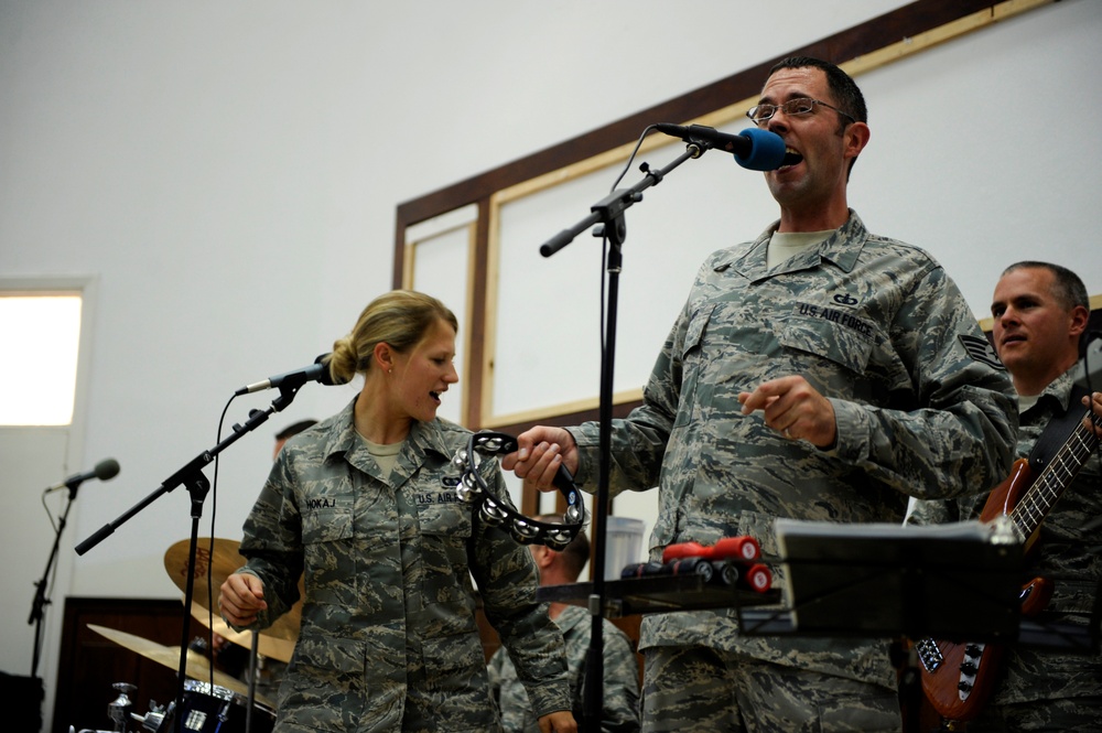 U.S. Air Forces Central Band Galaxy performs at Mu'tah University