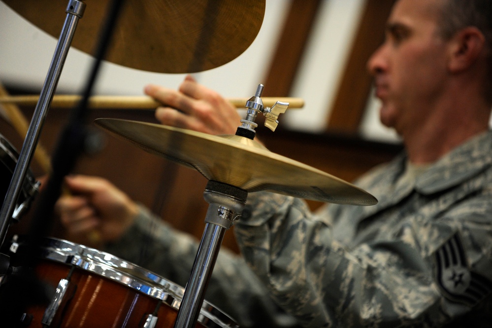 U.S. Air Forces Central Band Galaxy performs at Mu'tah University