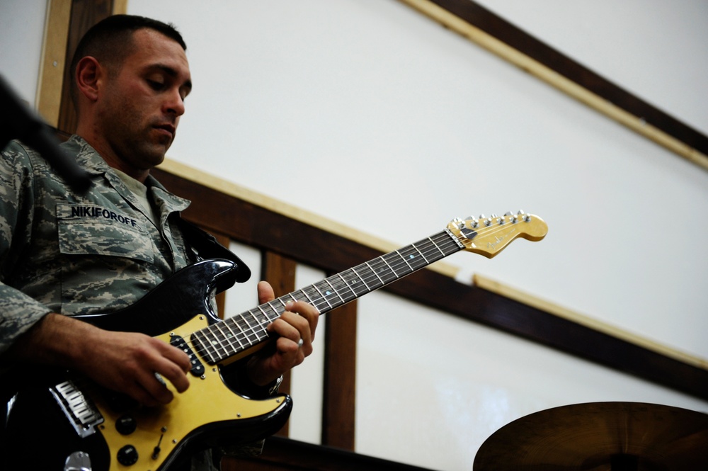 U.S. Air Forces Central Band Galaxy performs at Mu'tah University
