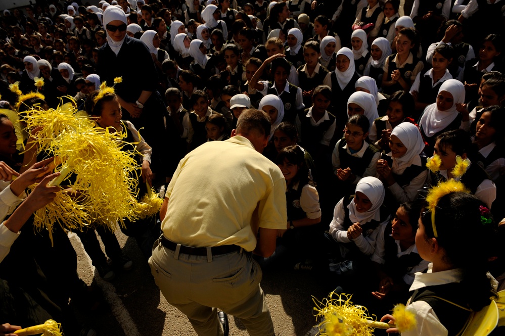 U.S. Air Forces Central Band Galaxy performs at Fatime Zahra' School for Girls