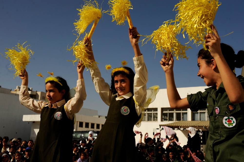 U.S. Air Forces Central Band Galaxy performs at Fatime Zahra' School for Girls