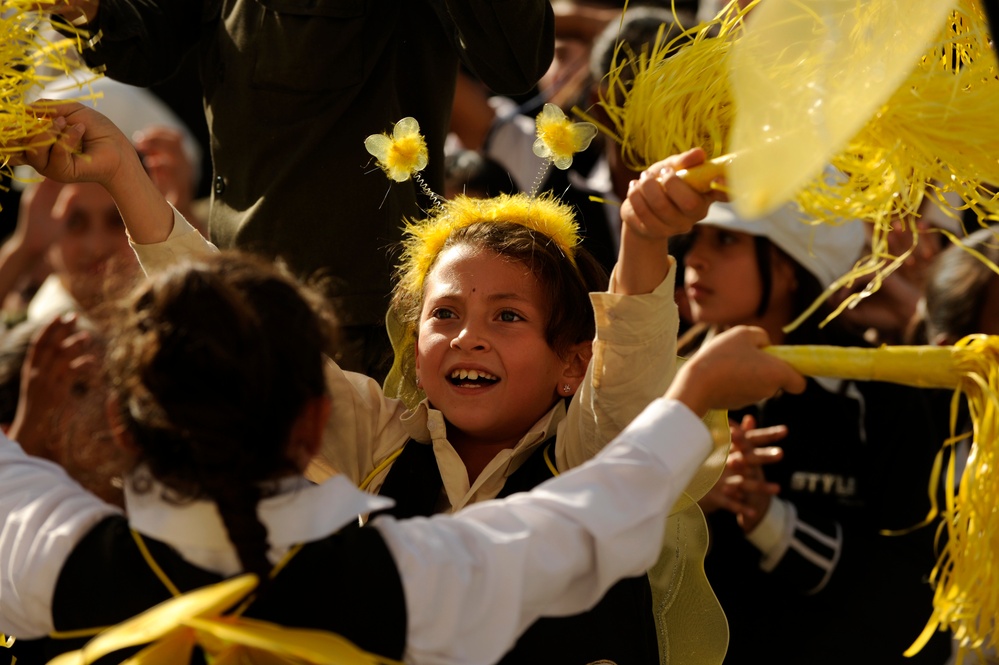 U.S. Air Forces Central Band Galaxy performs at Fatime Zahra' School for Girls