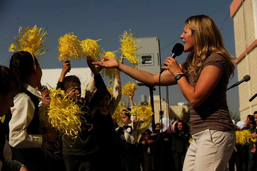 U.S. Air Forces Central Band Galaxy performs at Fatime Zahra' School for Girls