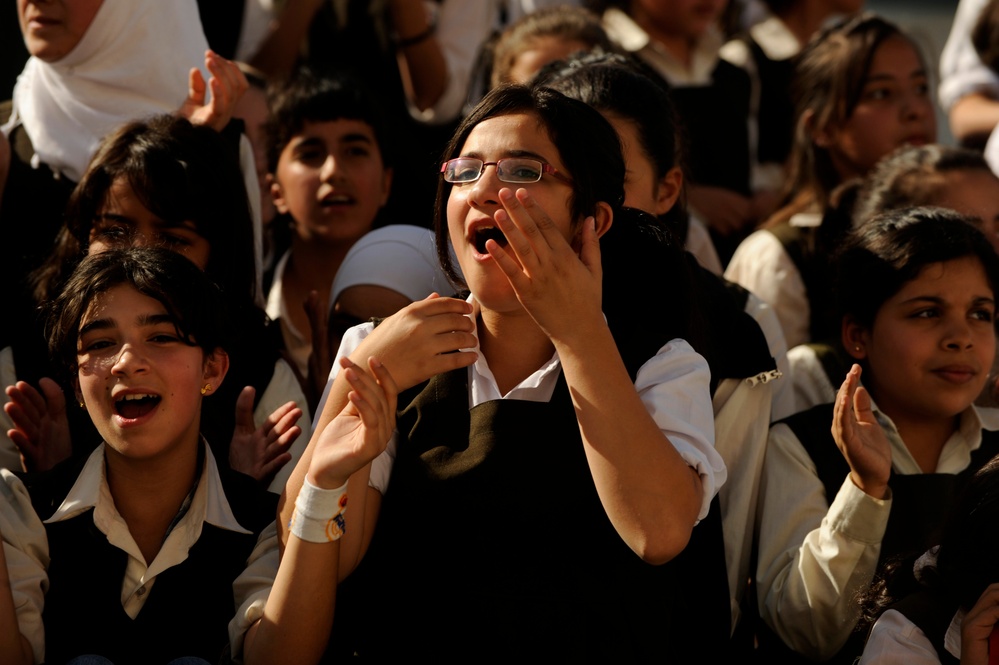 U.S. Air Forces Central Band Galaxy performs at Fatime Zahra' School for Girls