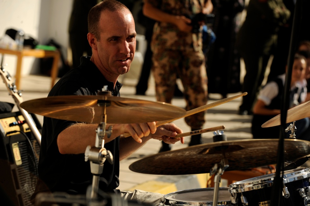 U.S. Air Forces Central Band Galaxy performs at Fatime Zahra' School for Girls