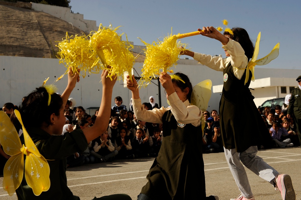 U.S. Air Forces Central Band Galaxy performs at Fatime Zahra' School for Girls