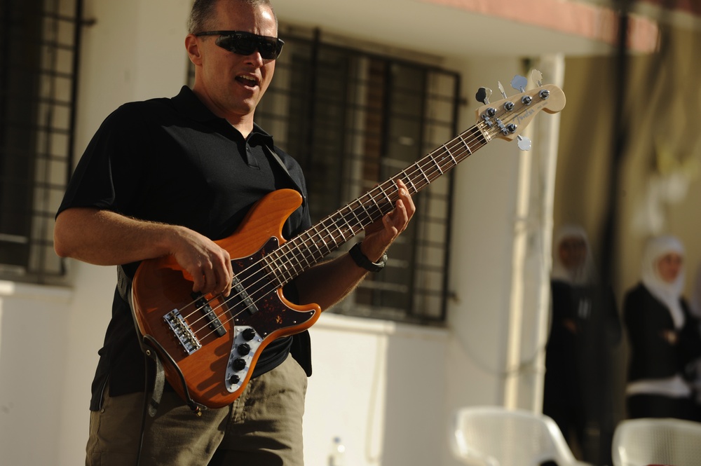 U.S. Air Forces Central Band Galaxy performs at Fatime Zahra' School for Girls