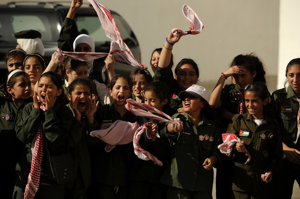 U.S. Air Forces Central Band Galaxy performs at Fatime Zahra' School for Girls