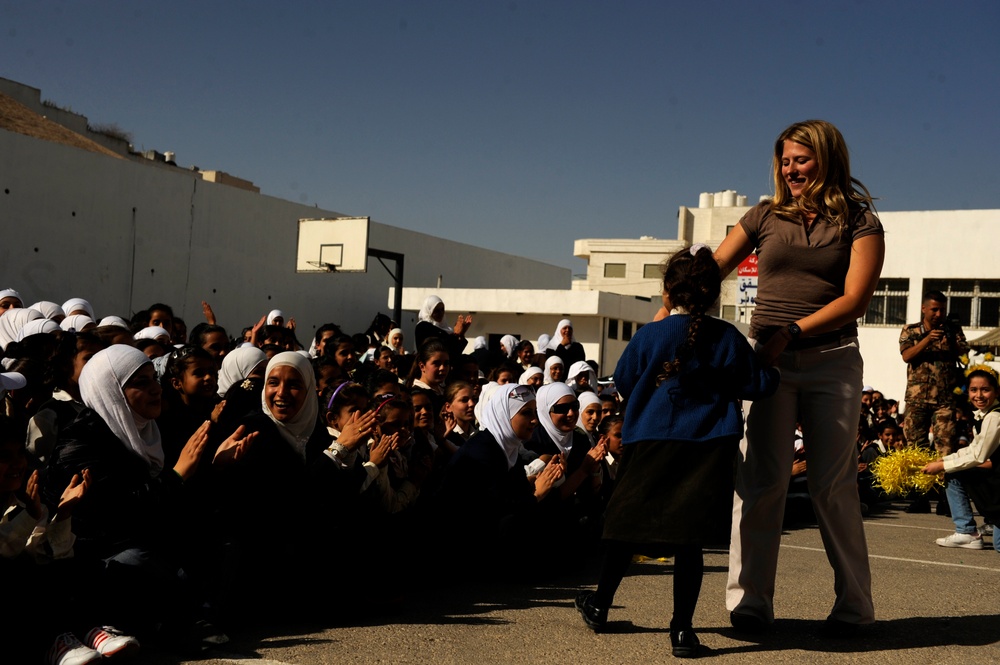 U.S. Air Forces Central Band Galaxy performs at Fatime Zahra' School for Girls