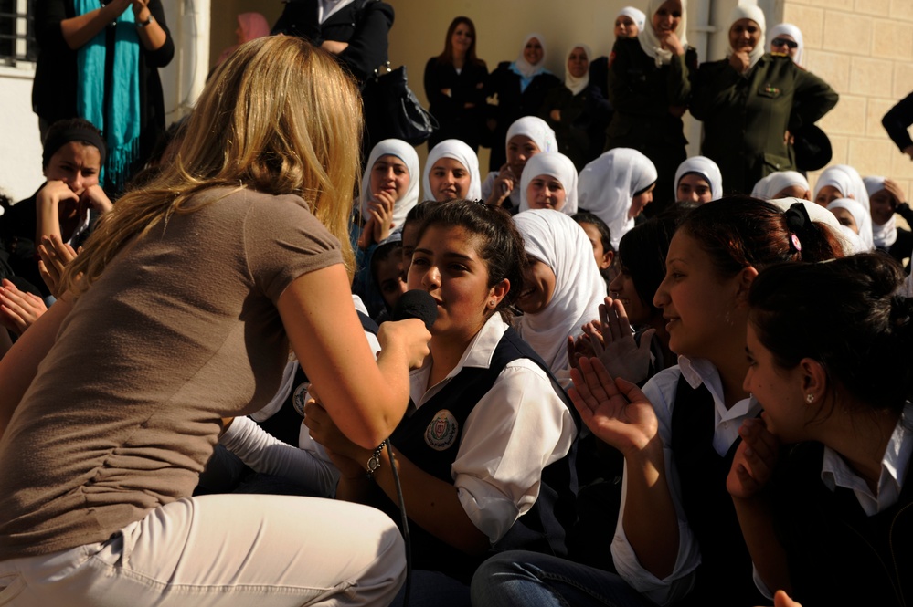 U.S. Air Forces Central Band Galaxy performs at Fatime Zahra' School for Girls