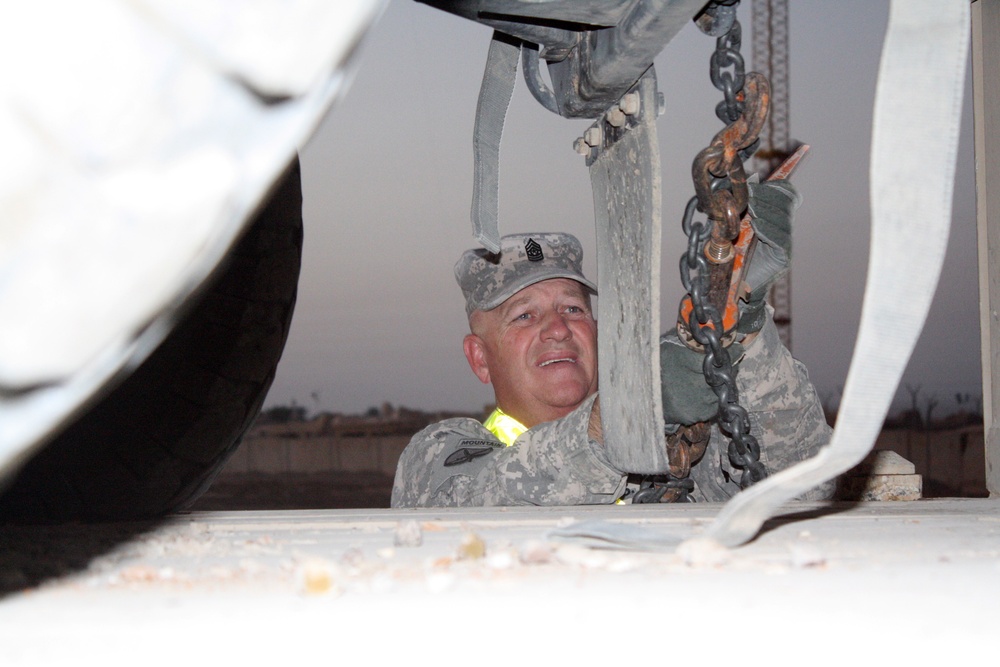 Command Sergeant Major Takes Wheel on Convoy Mission