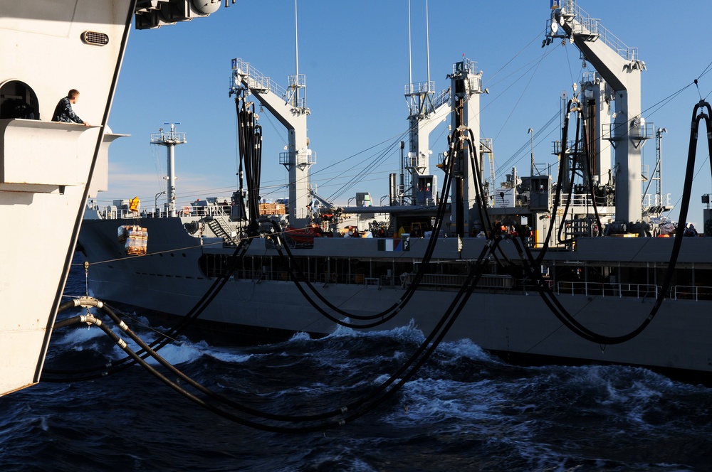 USS Ronald Reagan replenishment at sea