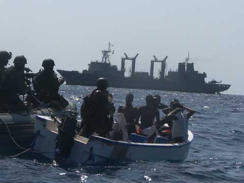 CMF Naval Vessel Disrupts Pirate Attack
