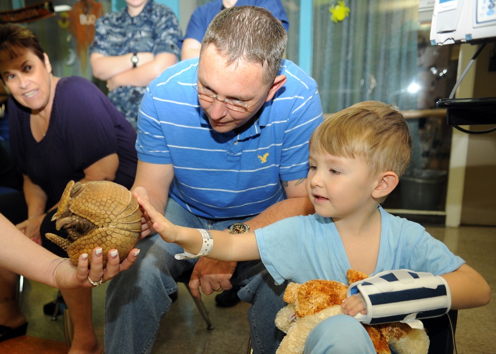 San Diego Zoo Animals Visits Pediatric Ward at NMCSD