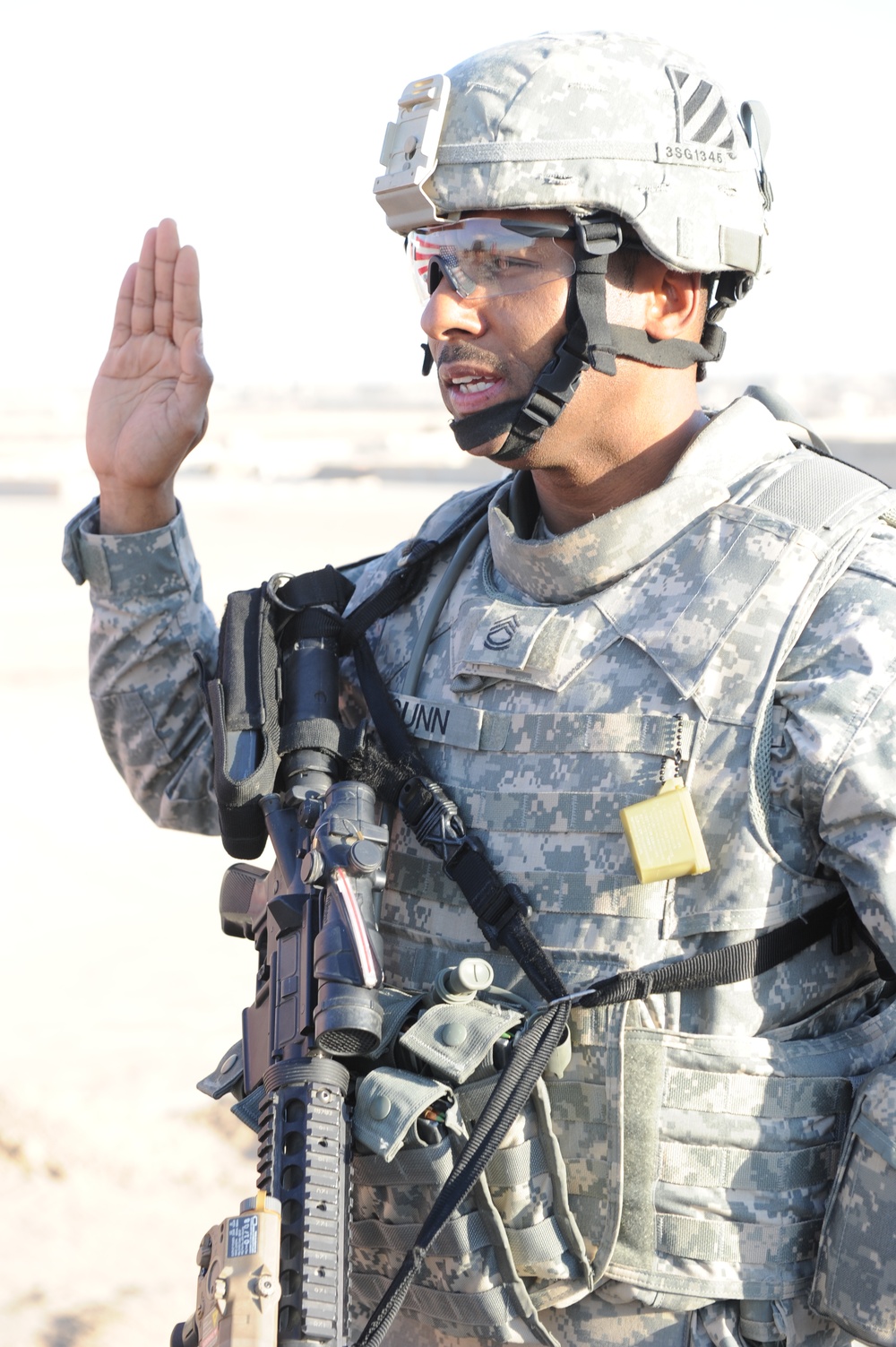 Soldier Re-enlists on Deployment