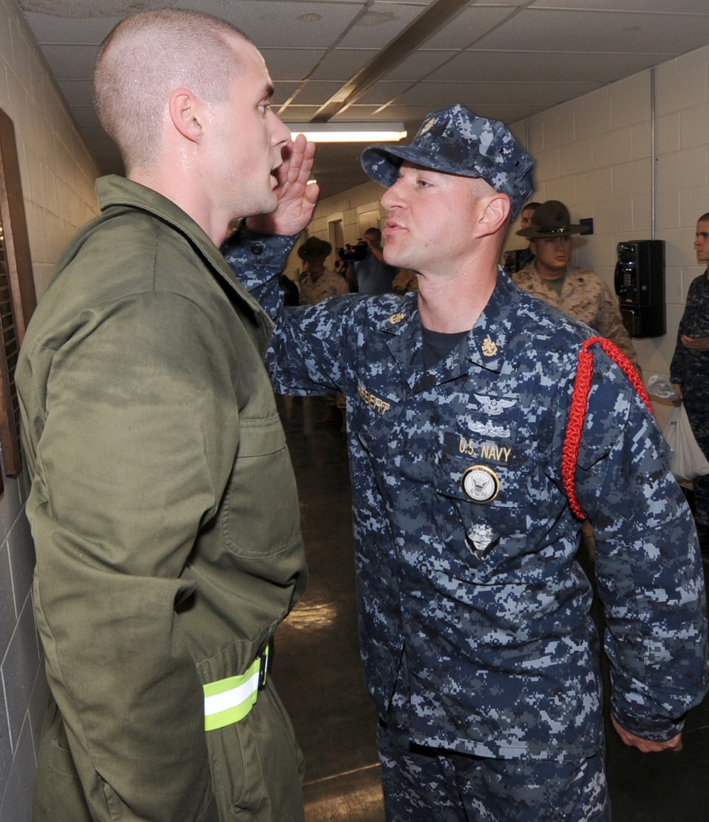 Officer candidates go through training