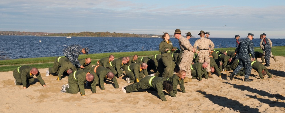 Officer candidates go through training