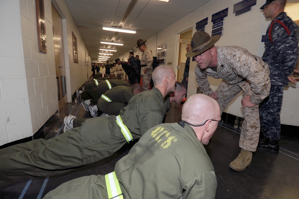 Officer candidates go through training