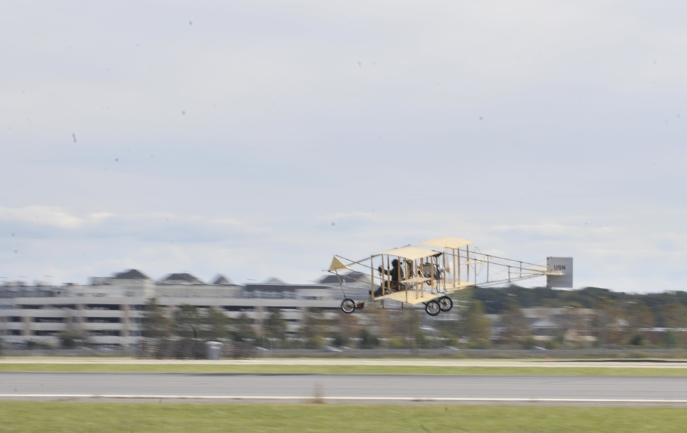 Replica Curtis bi-plane lands at Naval Station Norfolk