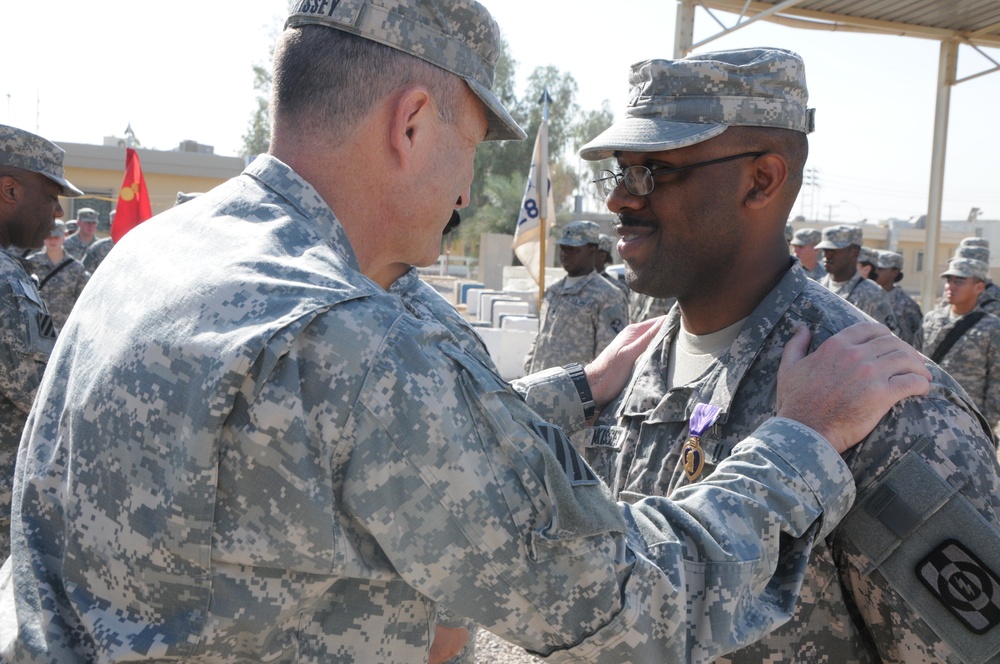 Soldiers happy to be alive, receive Purple Hearts