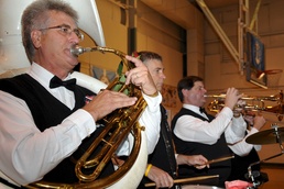 The Royal Atlantic Ceremonial Band, based out of Norfolk, play the songs of the different military branches during the Veterans Day ceremony Nov. 4. The Niners Citizen's Club hosted the event at the South Norfolk Community Recreation Center to honor all a