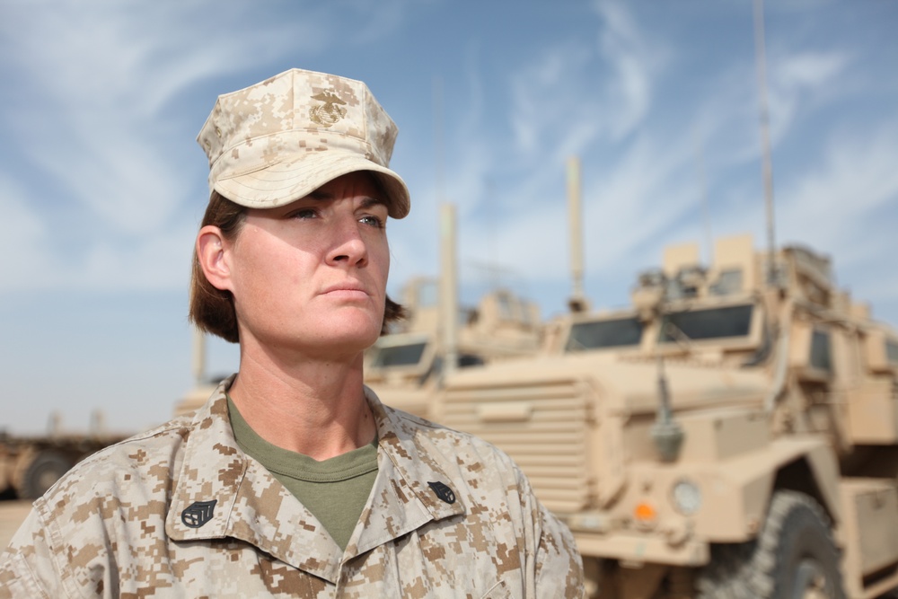 Enlisted female Marine commands platoon in Afghanistan