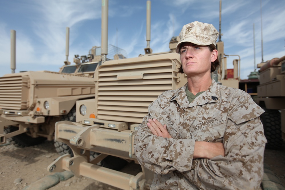 Enlisted female Marine commands platoon in Afghanistan