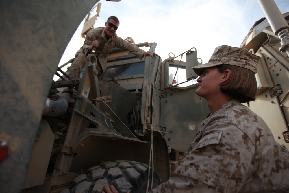 Enlisted female Marine commands platoon in Afghanistan