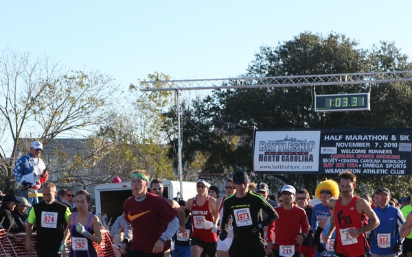 Battleship USS North Carolina hosts half marathon, 5K run