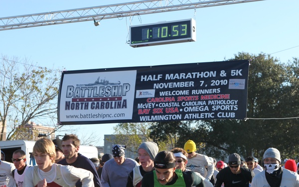 Battleship USS North Carolina hosts half marathon, 5K run