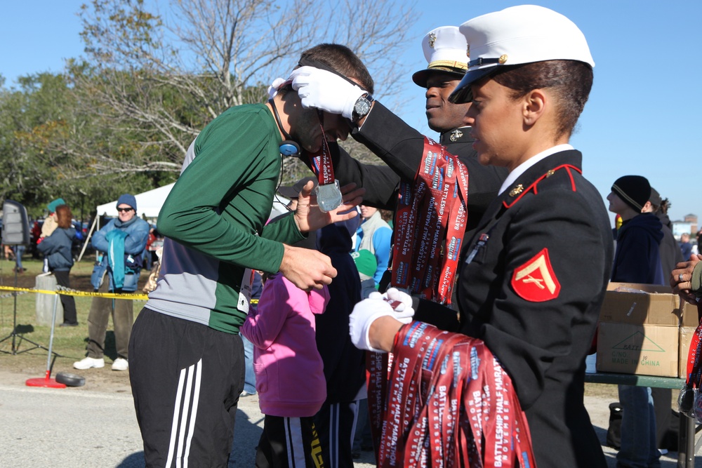 Battleship USS North Carolina hosts half marathon, 5K run