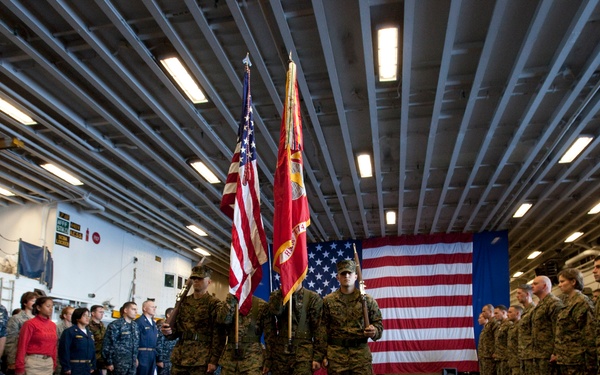 Marines, sailors celebrate 235th USMC birthday aboard USS Iwo Jima