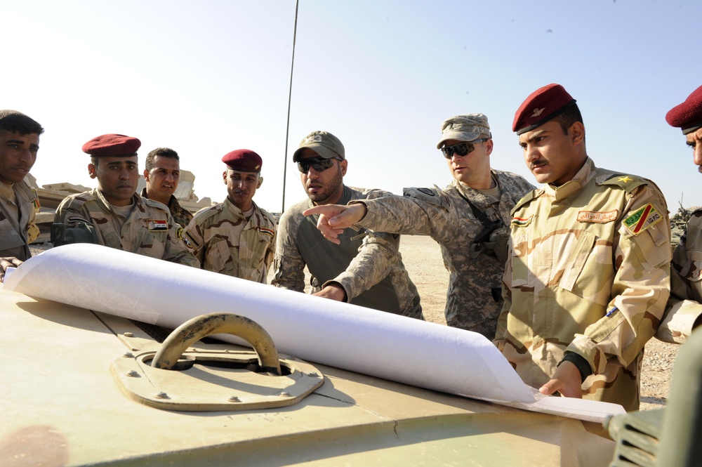 Iraqi Army Soldiers Conduct A Route Clearance