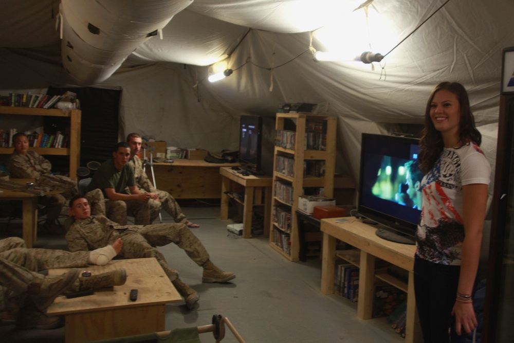 Ayla Brown visits Camp Leatherneck