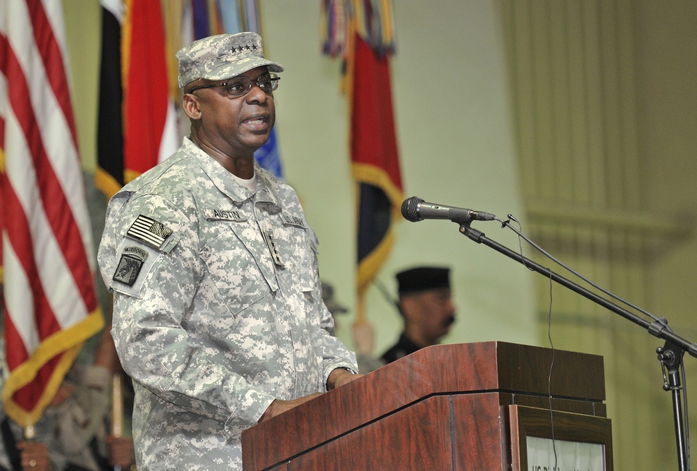 Task Force Marne cases colors, Task Force Ironhorse takes lead in northern Iraq