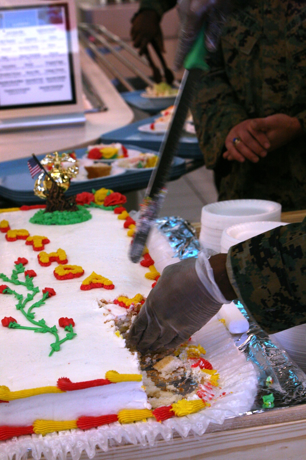 Sweet traditions: Cherry Point Marines come together to make birthday cake