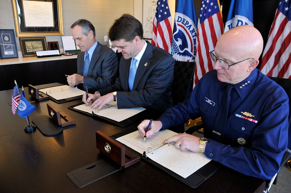 USCG, ICE, CBP charter signing