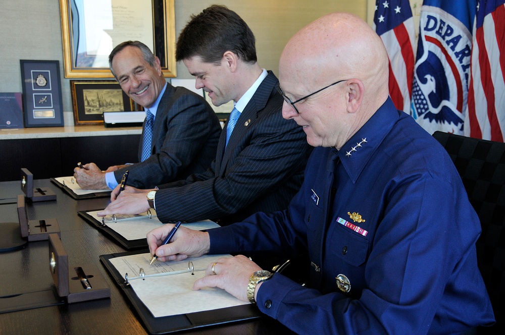 USCG, ICE, CBP charter signing