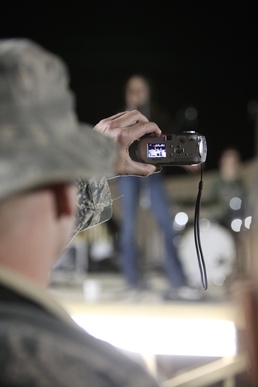 American Idol star performs at Camp Dwyer, Afghanistan