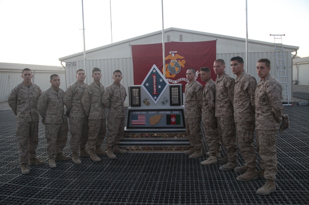 Wounded Warriors honor their fallen brothers during 1st Marine Division (Forward) memorial ceremony