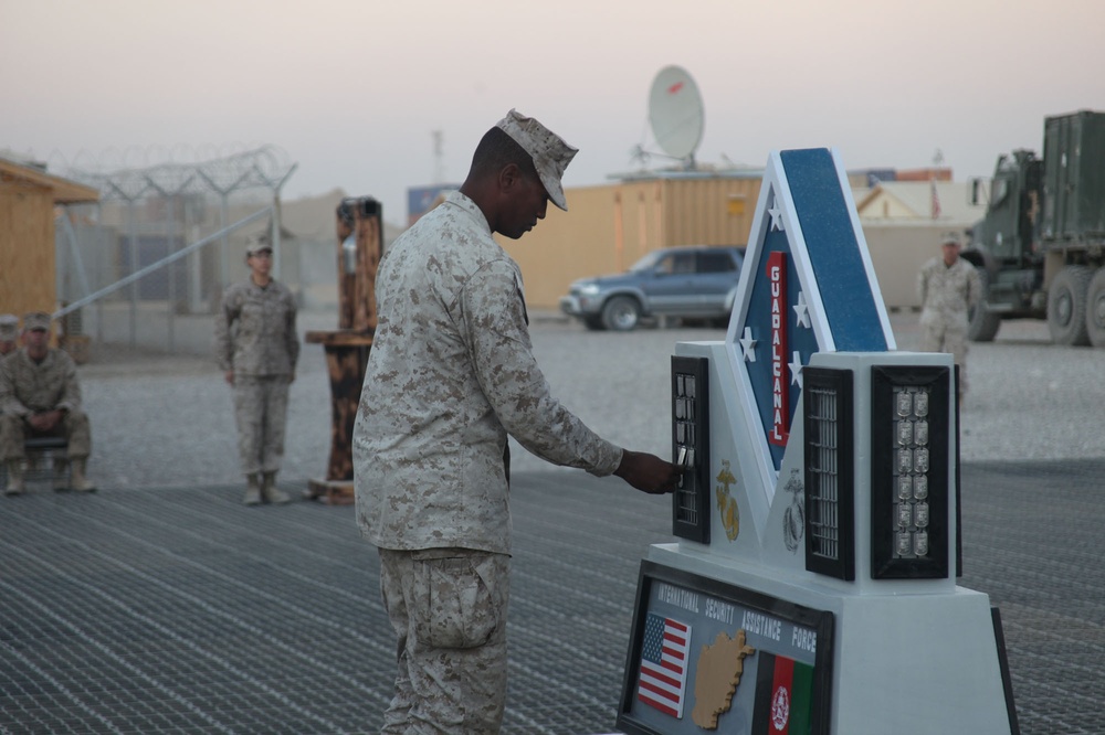 Wounded Warriors honor their fallen brothers during 1st Marine Division (Forward) memorial ceremony