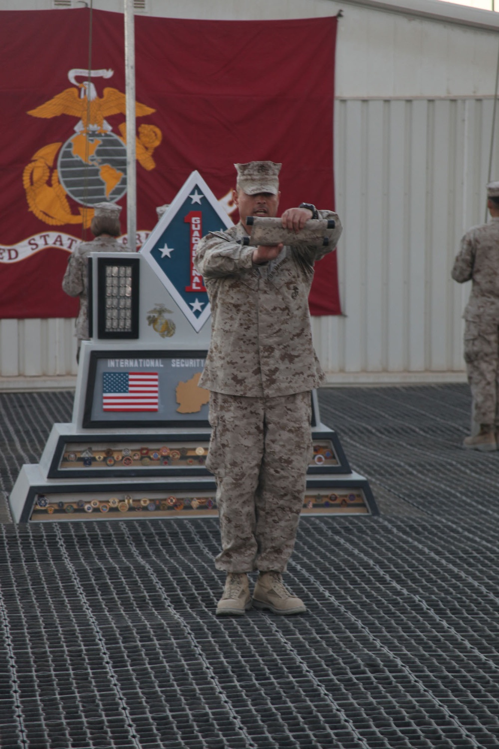 Wounded Warriors honor their fallen brothers during 1st Marine Division (Forward) memorial ceremony