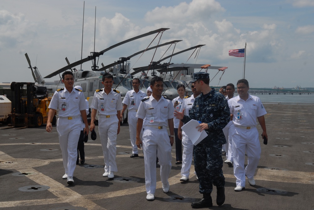 Malaysian Officers Aboard USS Dubuque