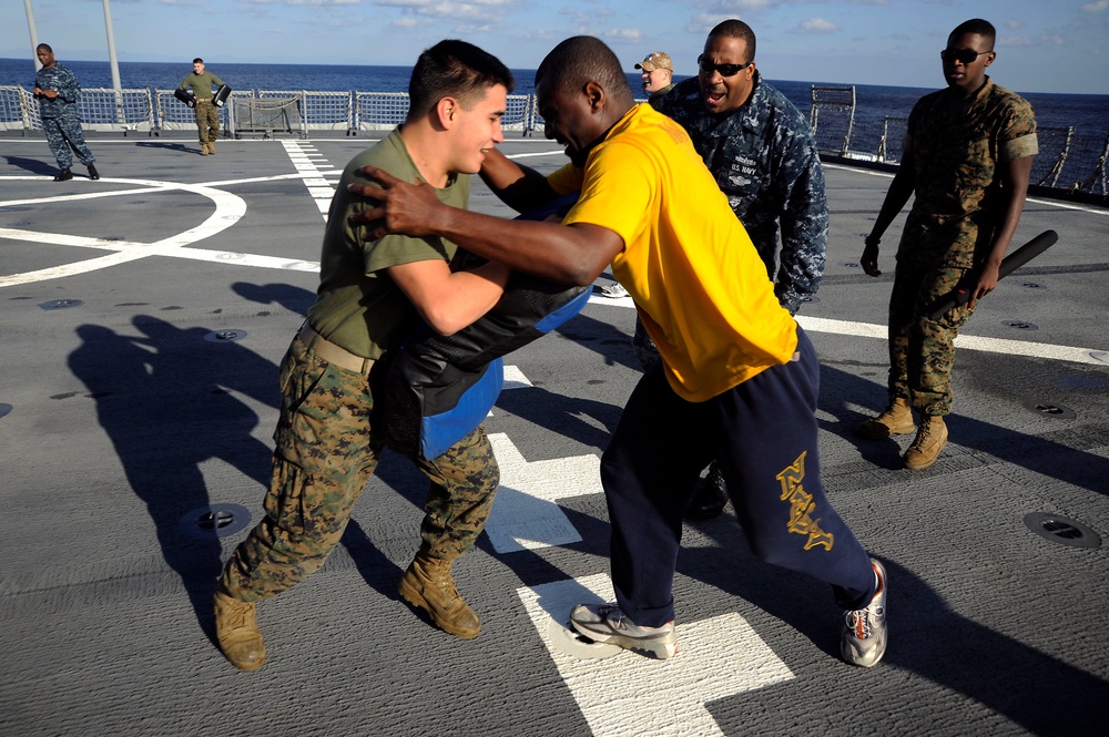 Armed Sentry Training Aboard USS Tortuga